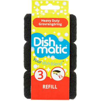 Diskborste Refill Svart 3-pack Dishmatic