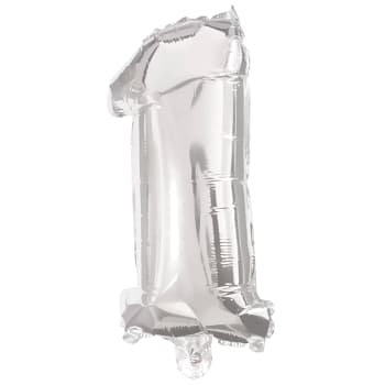 Folieballong Nr 1 Silver