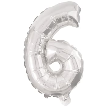 Folieballong Nr 6 Silver