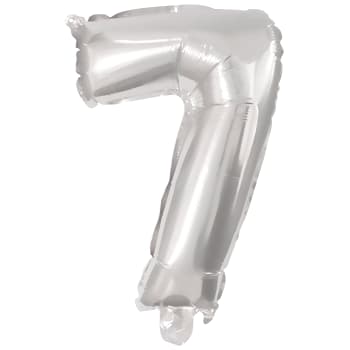 Folieballong Nr 7 Silver