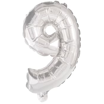 Folieballong Nr 9 Silver