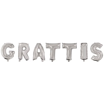 Folieballonger Grattis Silver
