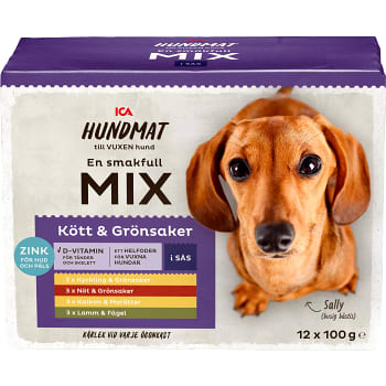 Hundmat Kött &amp; Grönsaker i sås 12-p ICA