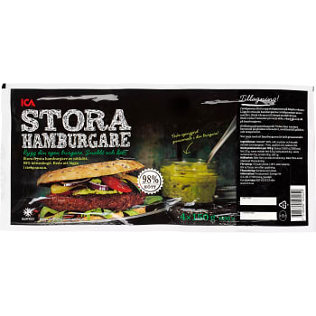 Hamburgare Fryst 4x150g 600g ICA
