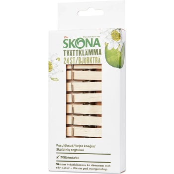 Tvättklämma Trä 24-p ICA Skona