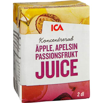 Äppel apelsin & passionsfruktjuice Koncentrat 2dl ICA
