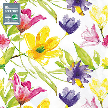 Servett 25cm Blommor ICA