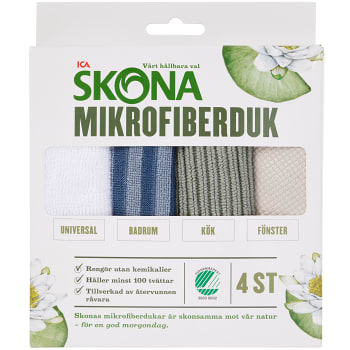 Mikrofiberduk 4-pack ICA Skona