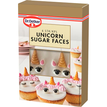 Bakdekoration Unicorn SUgar Faces 10g Dr. Oetker