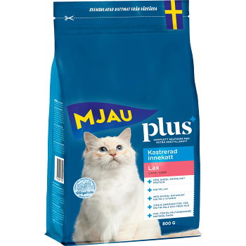 Torrfoder plus+ kastrerad innekatt Lax 800g Mjau