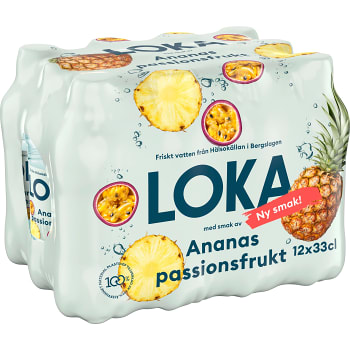Kolsyrat Vatten Ananas Passionfrukt 12x33cl Loka