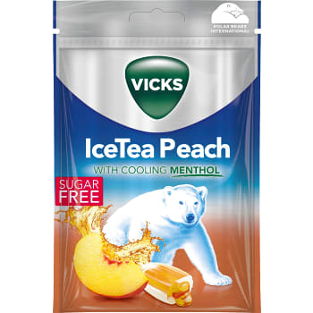 Halstablett Ice Tea Peach Sugar Free 72g Vicks