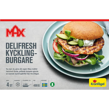 Delifresh kycklingburgare Fryst 400g Max