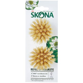 Refill till diskborste i trä 2-pack ICA Skona