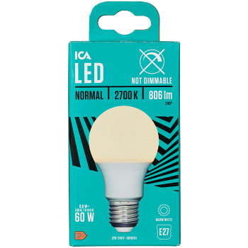 LED-Lampa Normal 9,5W E27 806lm ICA Home