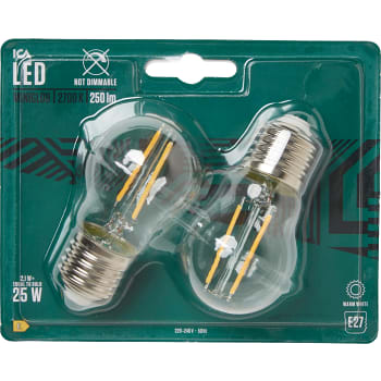 LED Filament G45 E27 250lm 2-pack ICA
