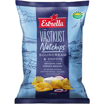 Västkust Nätchips Sourcream &amp; Onion160g Estrella