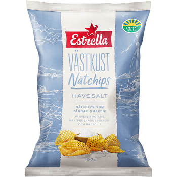 Västkust Nätchips Havssalt 160g Estrella