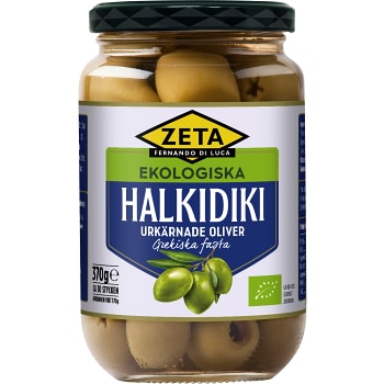 Halkidiki Oliver urkärnade Ekologisk 370g Zeta