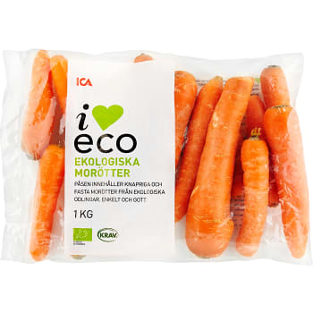 Morötter Ekologiska 1kg KRAV Klass 1 ICA I