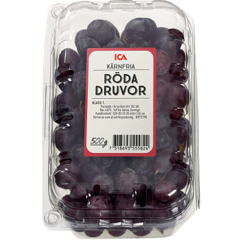 Druvor Crimson Röda kärnfria 500g Klass 1 ICA