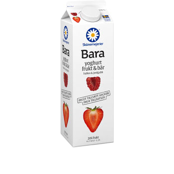 Yoghurt Bara Frukt &amp; bär Hallon &amp; jordgubb 1kg Skånemejerier