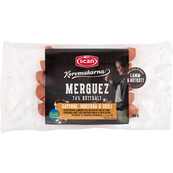 Lammkorv Merguez 74% Kötthalt 200g Scan