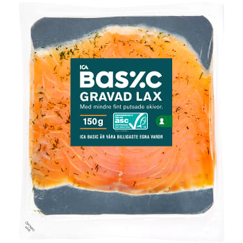 Lax gravad skivad 150g Miljömärkt ICA Basic