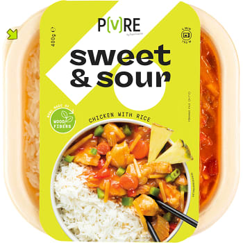 Chicken Sweet &amp; Sour med Ris 400g Topsfoods PURE