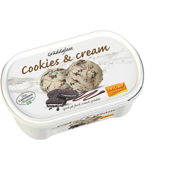 Gräddglass Cookies &amp; Cream 500ml Triumf Glass