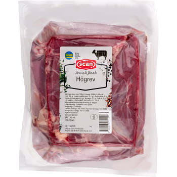 Högrev av nöt i bit ca 1,2kg Scan