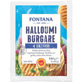 Halloumiburgare 26% 4-p 240g Fontana