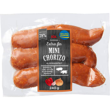 Minichorizo 78% kötthalt 240g ICA