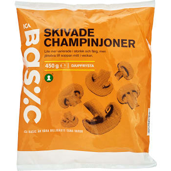 Skivade Champinjoner Fryst 450g ICA Basic