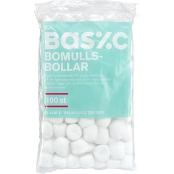 Bomullsbollar 100-p ICA Basic