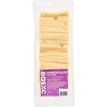 Emmenthaler skivad 1kg ICA Basic