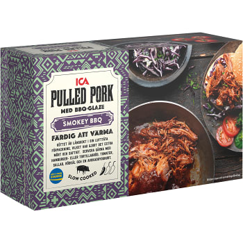 Pulled pork med BBQ glaze 550g ICA