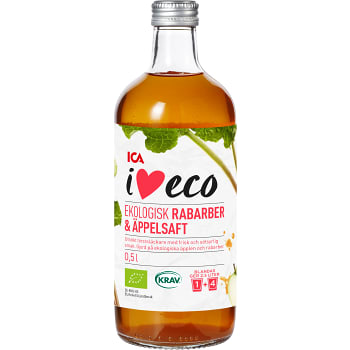 Rabarber &amp; äppelsaft 50cl KRAV ICA I love eco