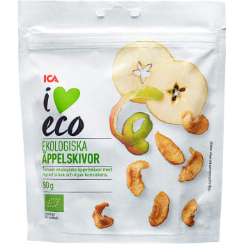 Torkade äppelskivor Ekologisk 80g ICA I love eco | Handla mat online ...