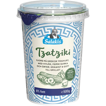 Tzatziki 8% fett 500g Salakis