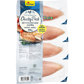 ChickyPack Kycklingfilé 600g Kronfågel