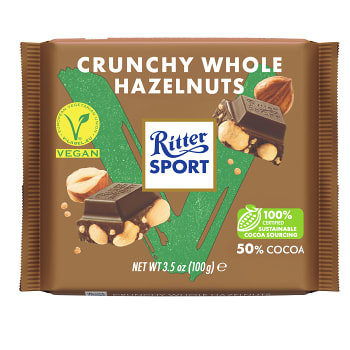 Chkladkaka Crunchy Whole Hazelnut Vegan 100g Ritter