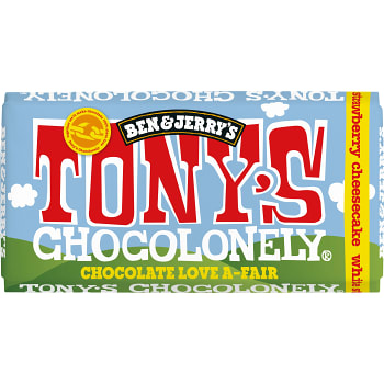 Chokladkaka Vit choklad Strawberry Cheesecake 180g Tony's Chocolonely