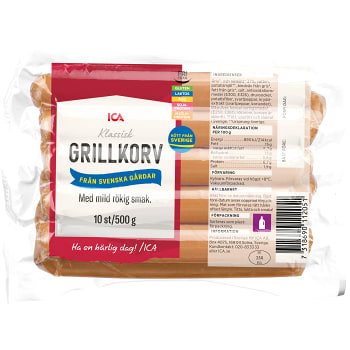 Grillkorv 500g ICA | Handla mat online från din lokala ICA-butik