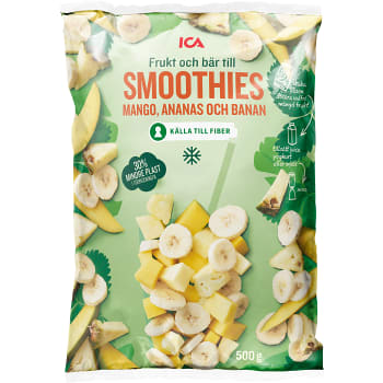 Frukt till smoothies Mango ananas banan Fryst 500g ICA