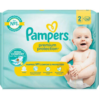 Blöjor Premium Protection New Baby Strl 2 4-8kg SIP 30-p Pampers