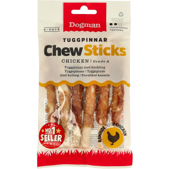 Tuggpinnar med kyckling 75g Dogman