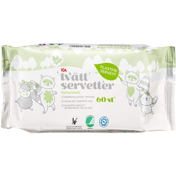 Baby Tvättservetter Plastfri 60-p Miljömärkt ICA
