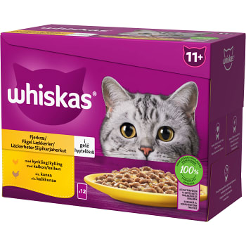 Kattmat  fågel i gele 11+ 12-p Whiskas