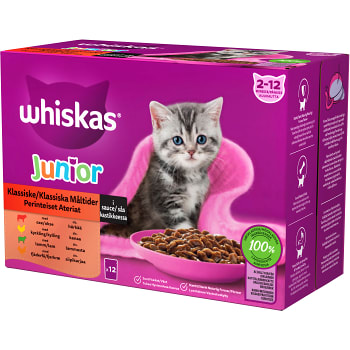 Kattmat Junior klassiska måltider 12-p Whiskas